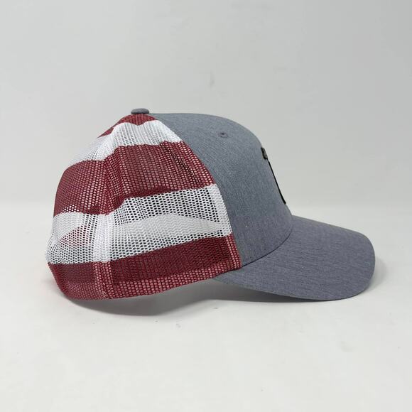 Richardson Gadsden Flag Snake Leather Patch Hat SnapBack Gray Stars and Stripes - Picture 3 of 8